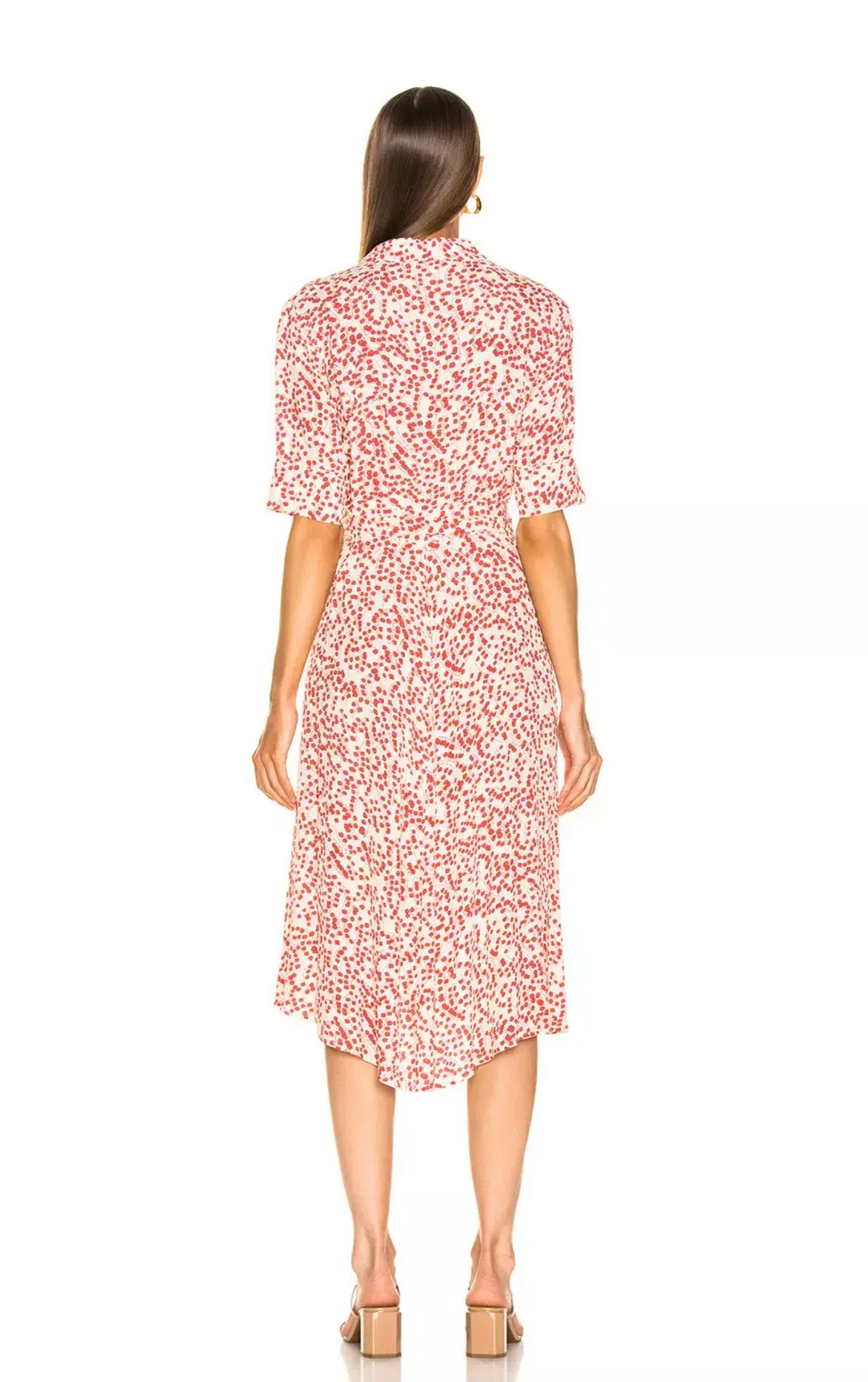 Ganni Goldstone Crepe Wrap Dress Print Size 34 - Image 3
