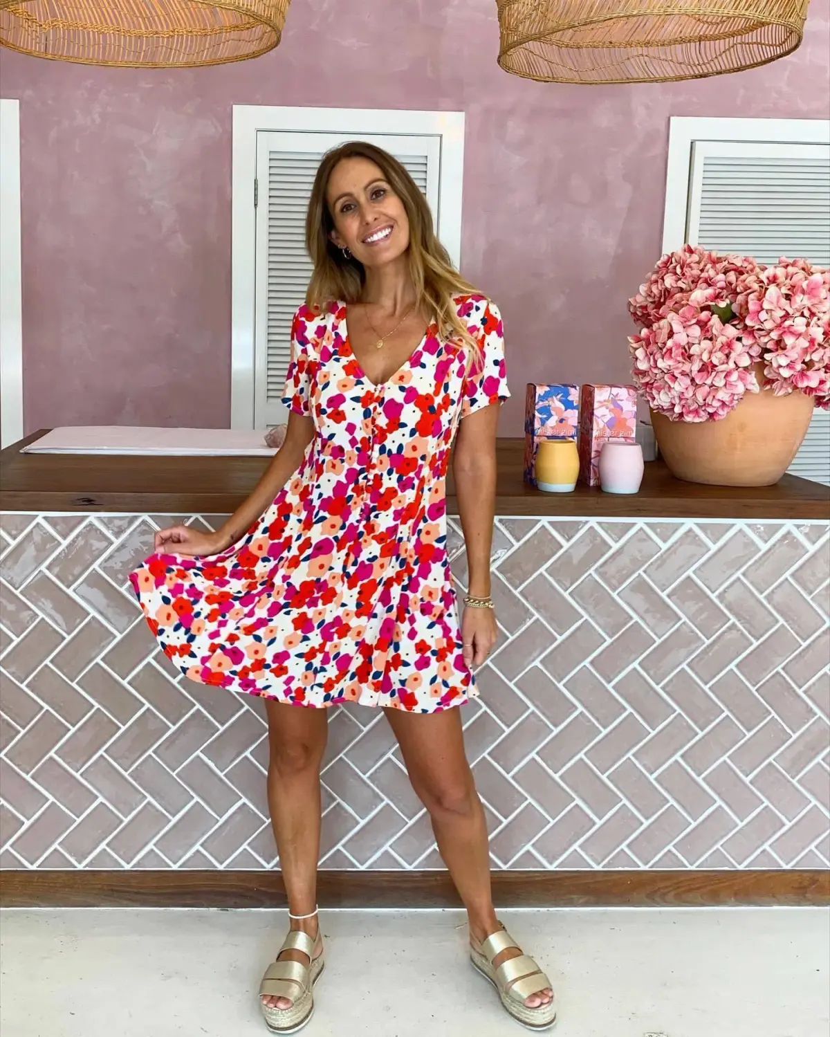 Mister Zimi Ava Dress Pansy Print Size 10 - Image 1