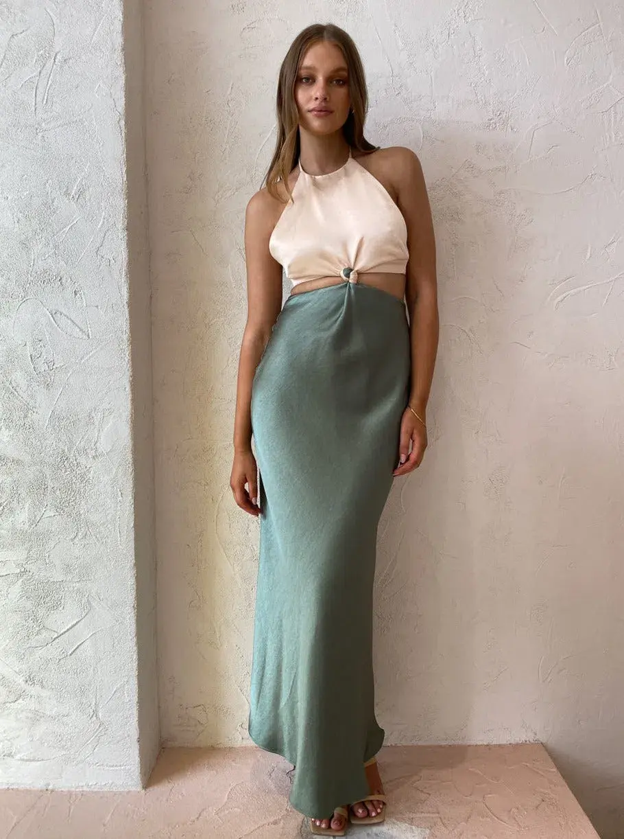 Bec & Bridge Carrie Halter Maxi Dress Green Size 12 - Image 3