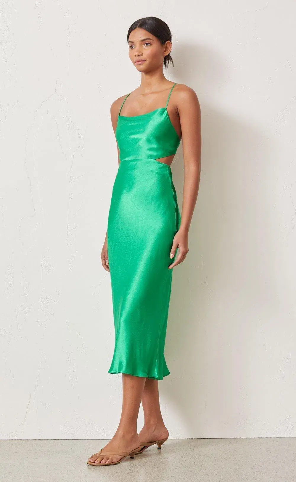 Bec & Bridge Loren Cut Out Midi Dress - Green - Size 10 - Image 5