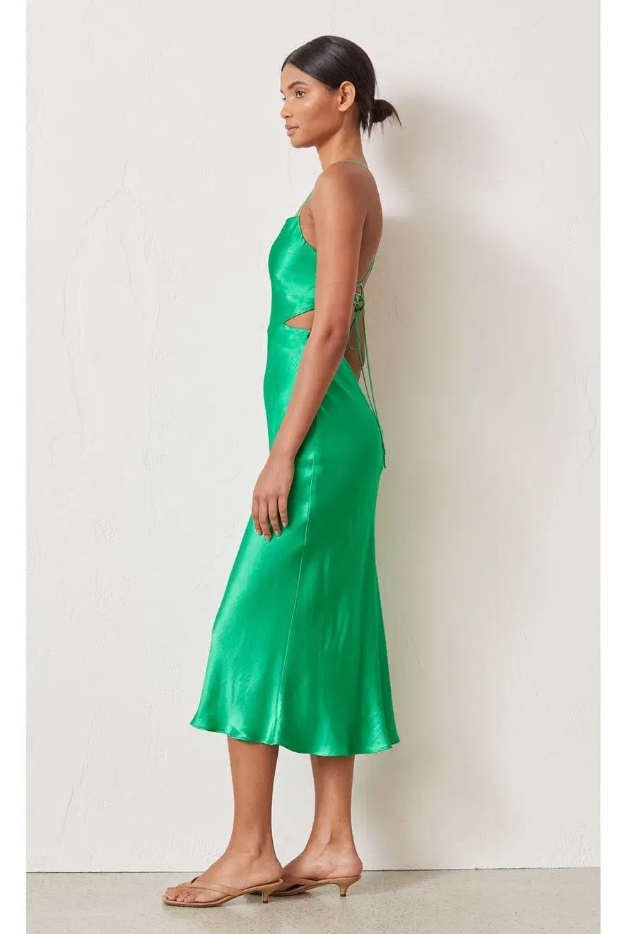 Bec & Bridge Loren Cut Out Midi Dress - Green - Size 10 - Image 4