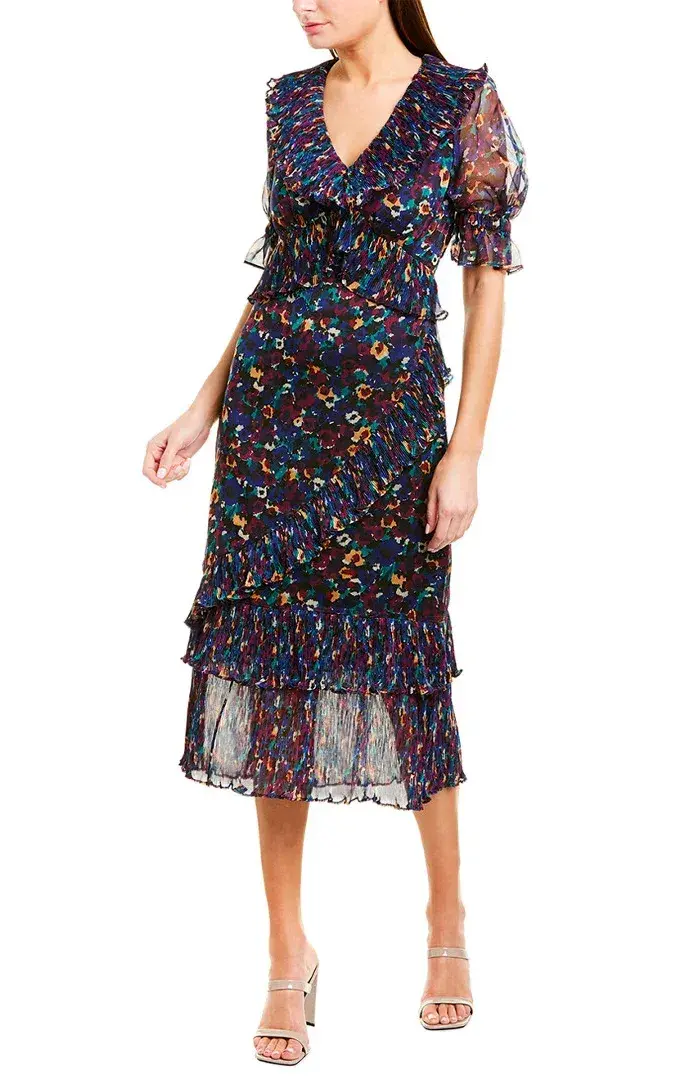 Talulah On the Rocks Midi Dress in Confetti Bloom Print Size L - Image 1