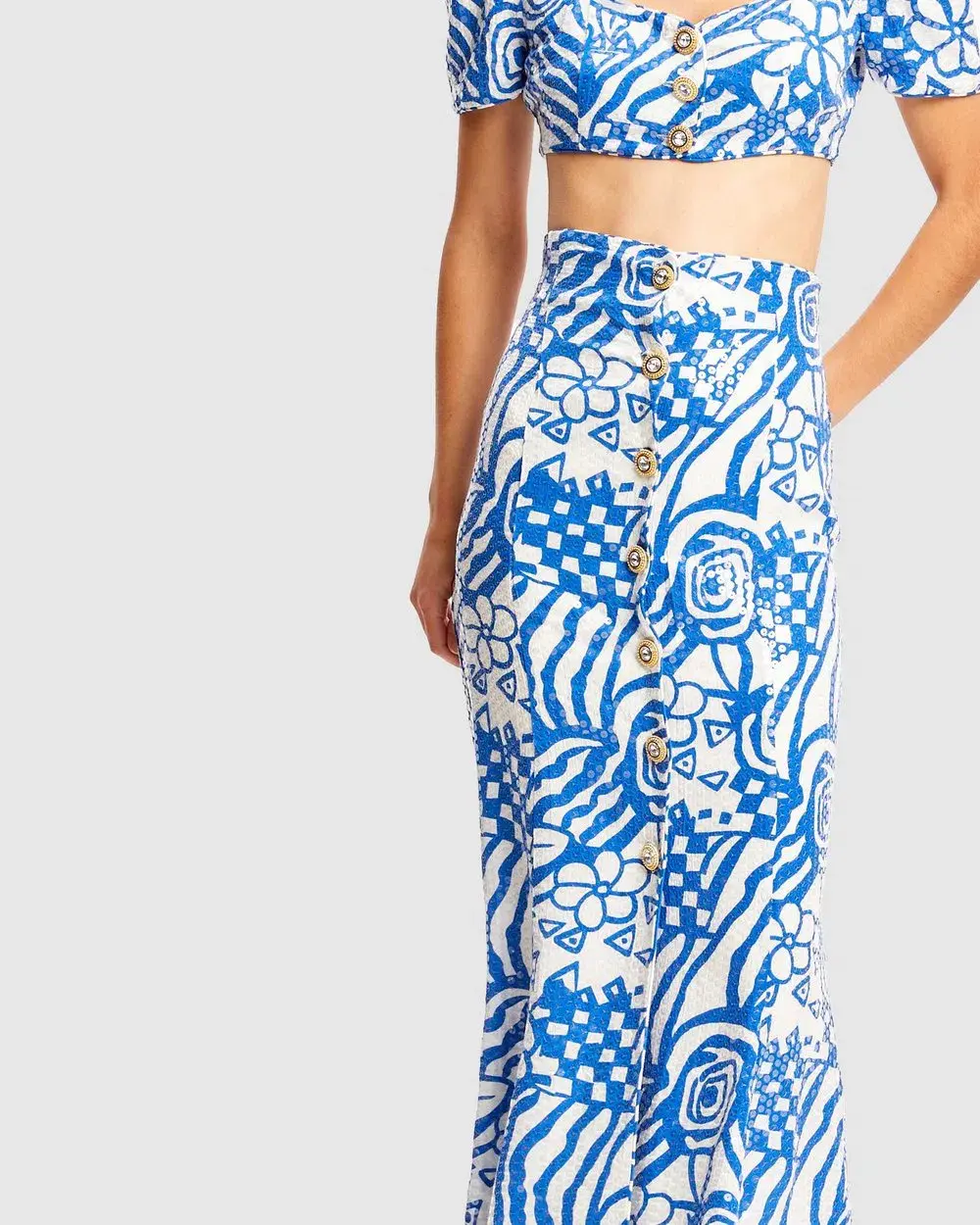 Alice McCall Daisy Daze Crop Top and Skirt Set Print Size 6 - Image 4