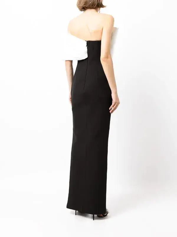 Rachel Gilbert Two-Tone Bow-Detail Gown Black Size AU 8  - Image 2