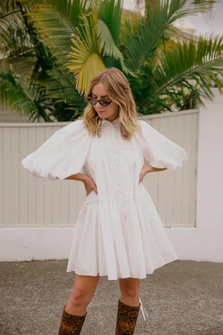 Aje Prima Circle Tiered Mini Dress White Size 12 - Image 5