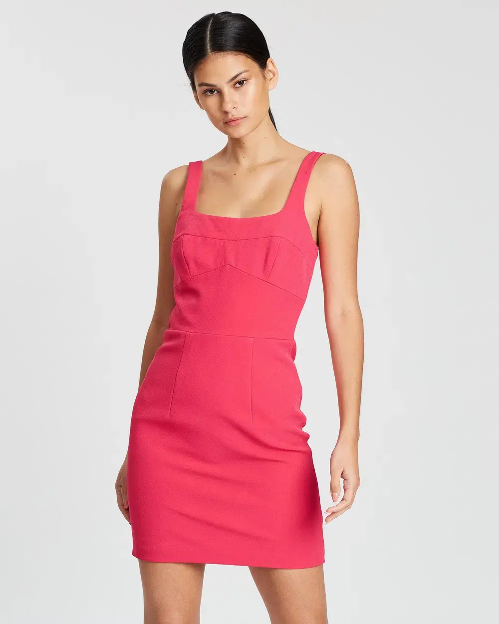 By Johnny Bust Panelled Mini Dress in Deep Pink Size 8 - Image 4