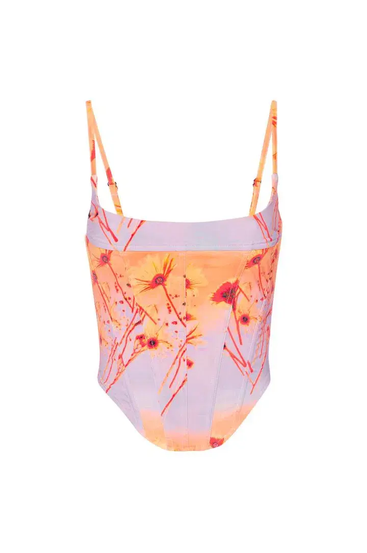 Miaou Venus Corset and Micro Mini Skirt Sunrise Set Printed Size AU 8  - Image 3