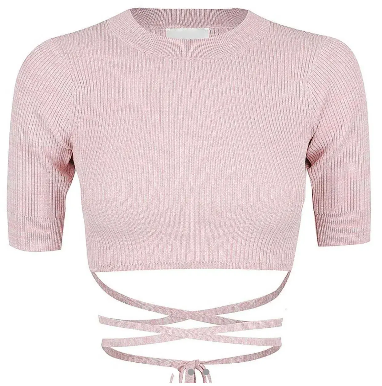 St. Cloud Label Milan Space Dye Mock Neck Knit Top and Savannah Space Dye Knit Skirt Set Pink Size 6 - Image 3