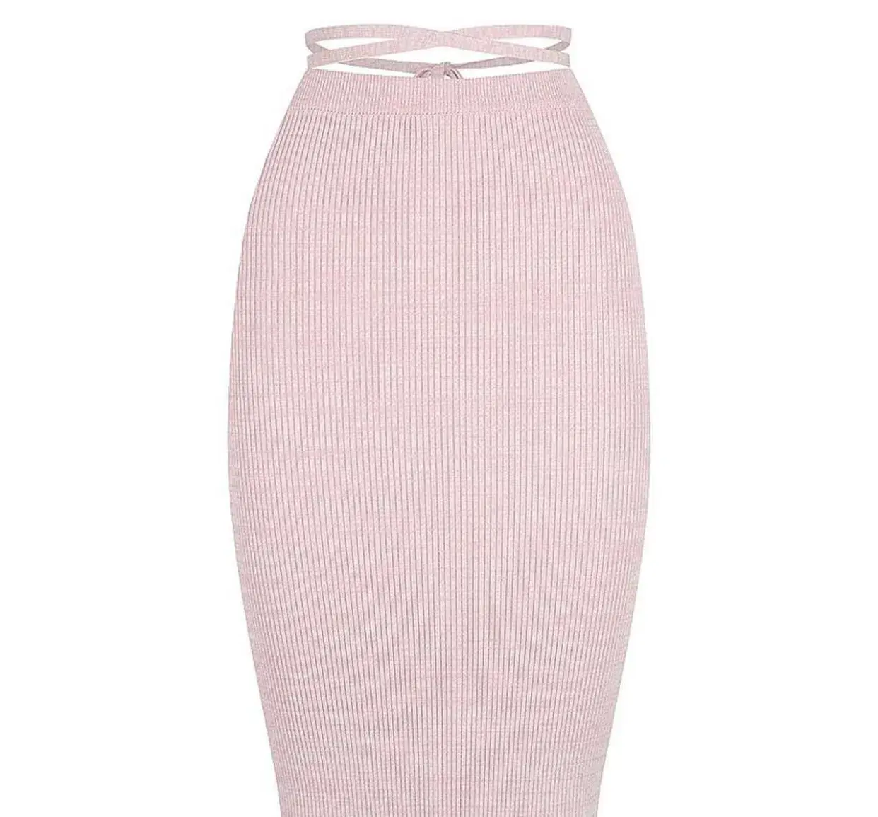 St. Cloud Label Milan Space Dye Mock Neck Knit Top and Savannah Space Dye Knit Skirt Set Pink Size 6 - Image 4