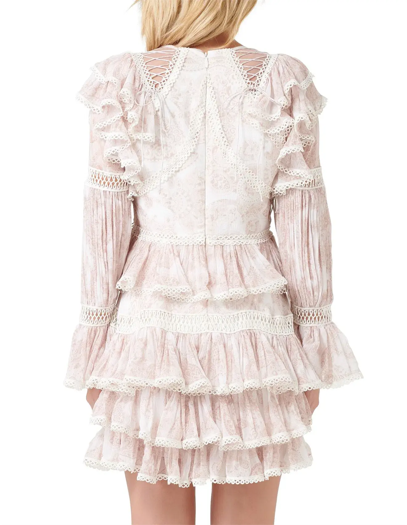 Thurley Papilio Mini Dress Dusty Pink Size 10 - Image 2
