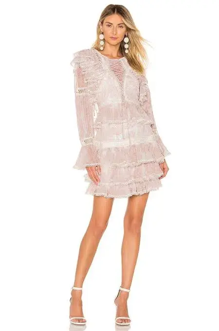 Thurley Papilio Mini Dress Dusty Pink Size 10 - Image 1