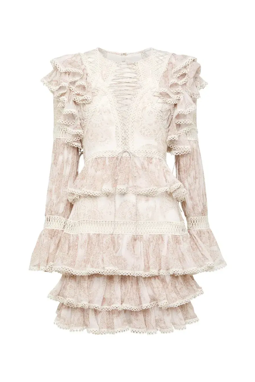 Thurley Papilio Mini Dress Dusty Pink Size 10 - Image 4