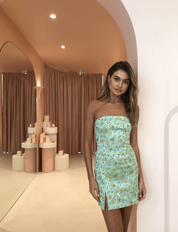 Bec & Bridge Cali Cruisin Mini Dress Green Size 8 for rent on The Volte - main image