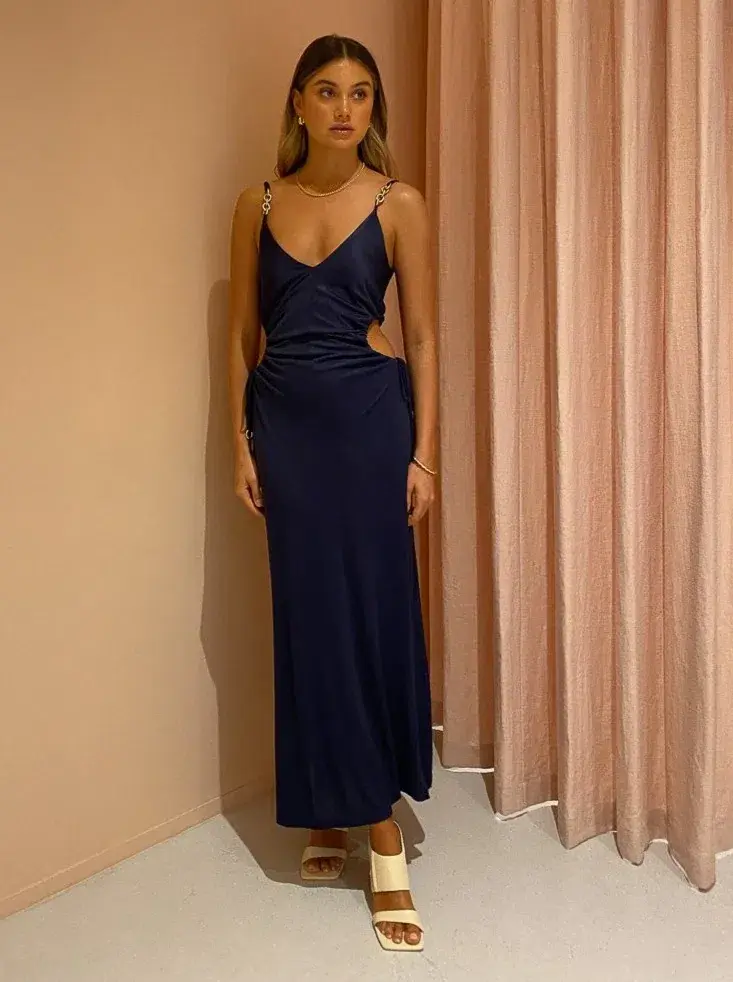 Manning Cartell Tuning In Chain Dress Navy Size 10 - Image 3