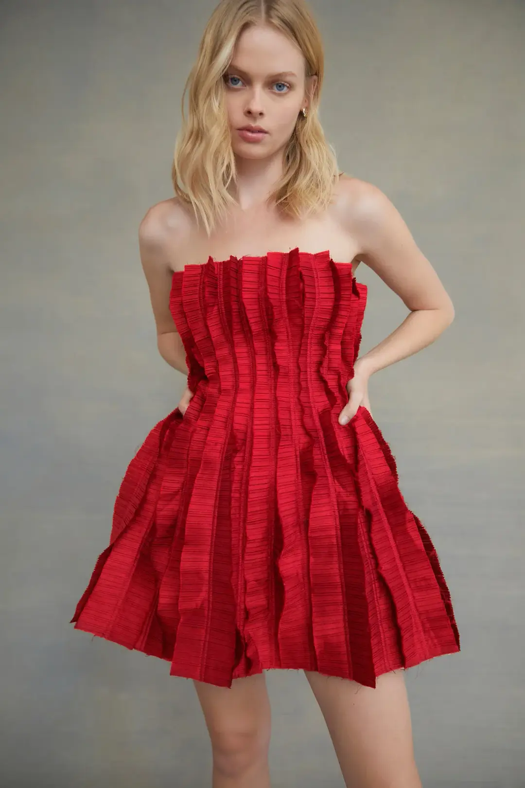 Aje Hybrid Sleeveless Mini Dress Red Size 8 for rent on The Volte - main image