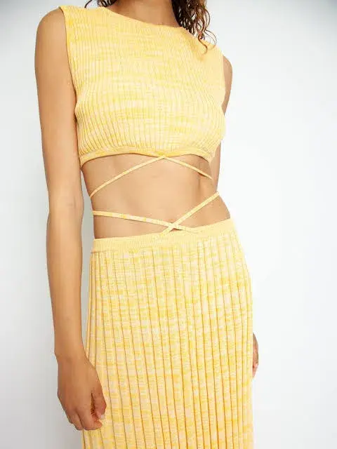 Christopher Esber Colada Yellow Knit Set Size XXS - Image 3