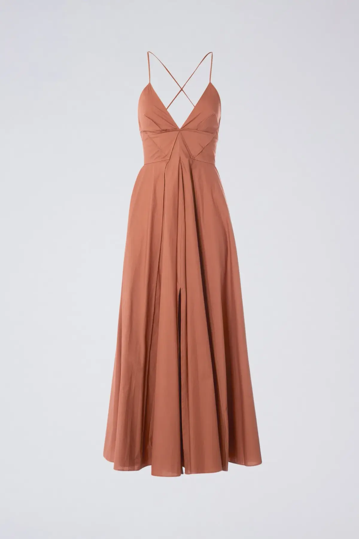 Scanlan Theodore Parachute Cotton Strappy Dress Sienna Brown Size 6 - Image 3