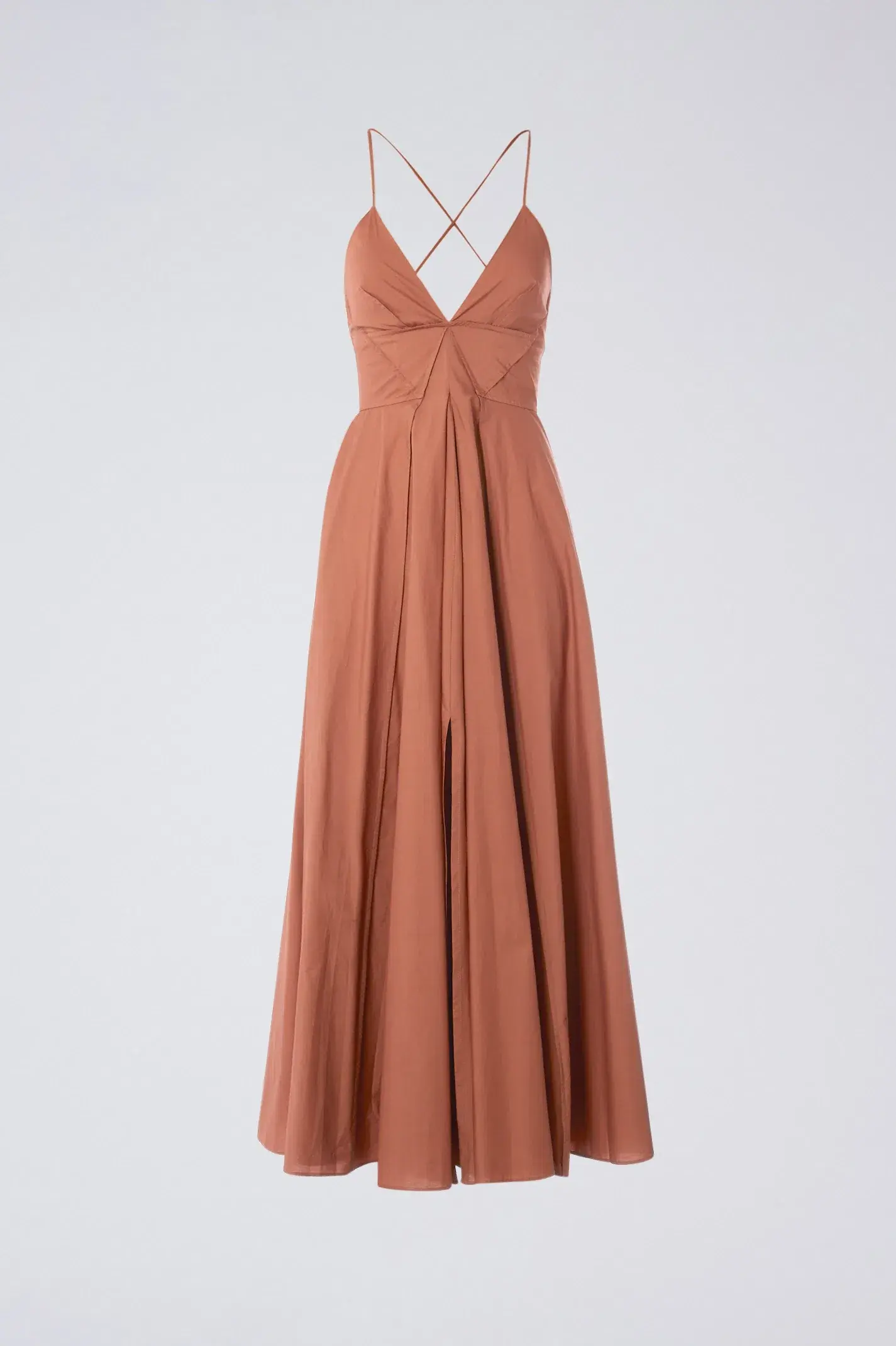 Scanlan Theodore Parachute Cotton Strappy Dress Sienna Brown Size 6 - Image 3