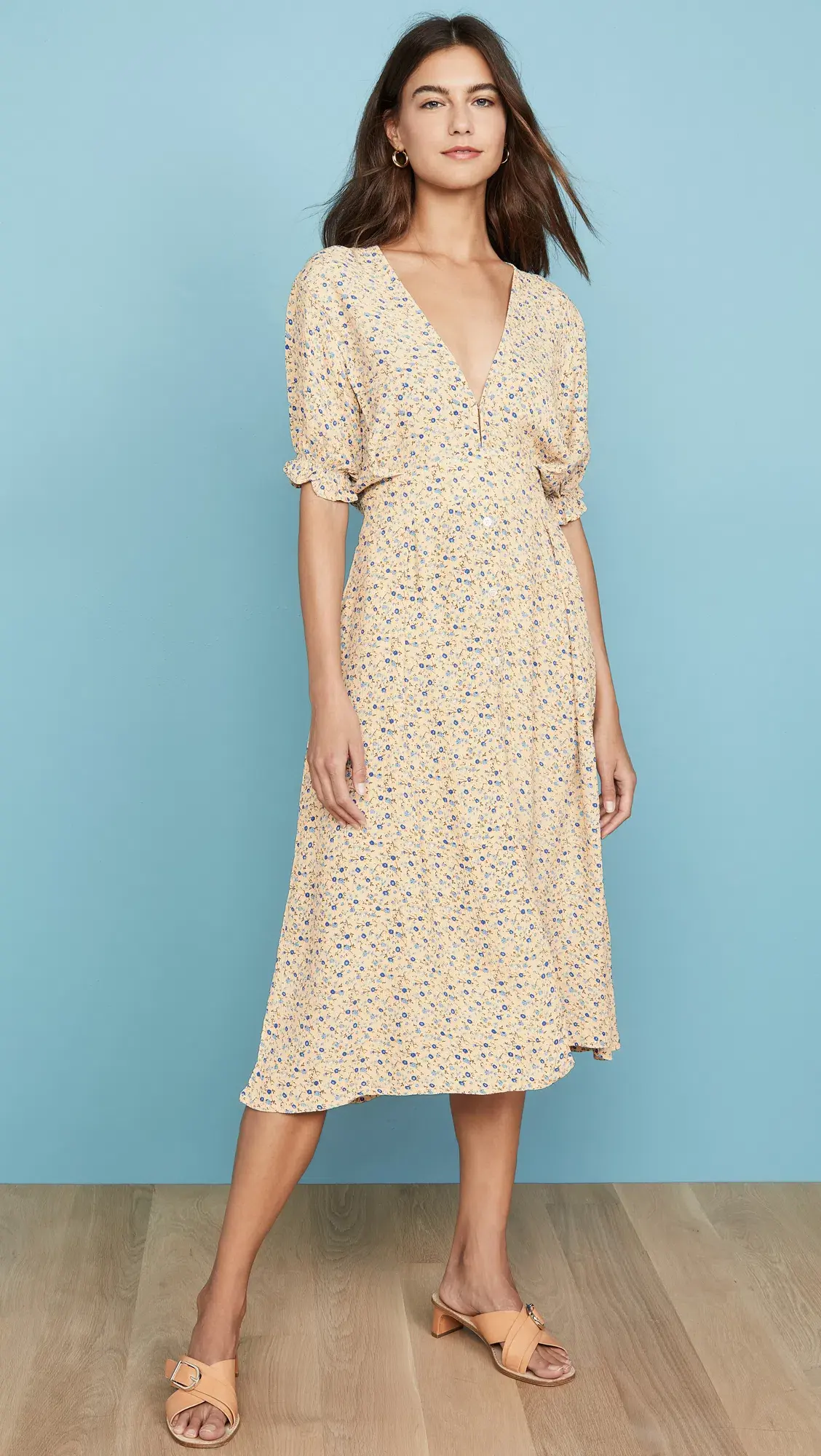 Faithfull the Brand Farrah Midi Dress Print Size 10 - Image 1