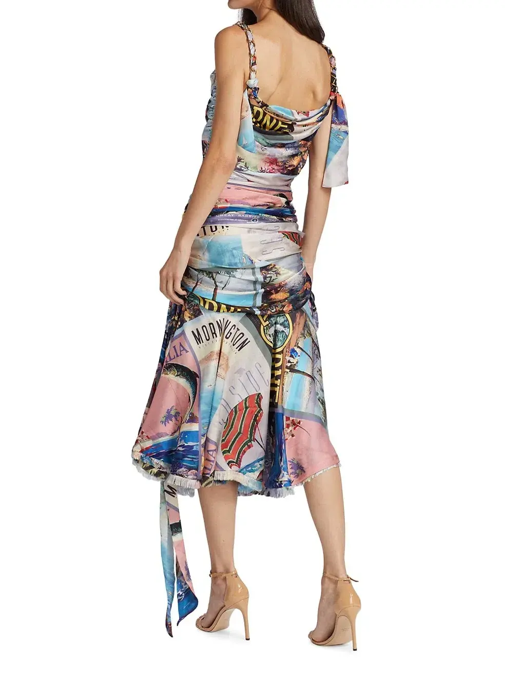 Zimmermann Postcard Chain Tie Midi Dress Print Size 0 - Image 2