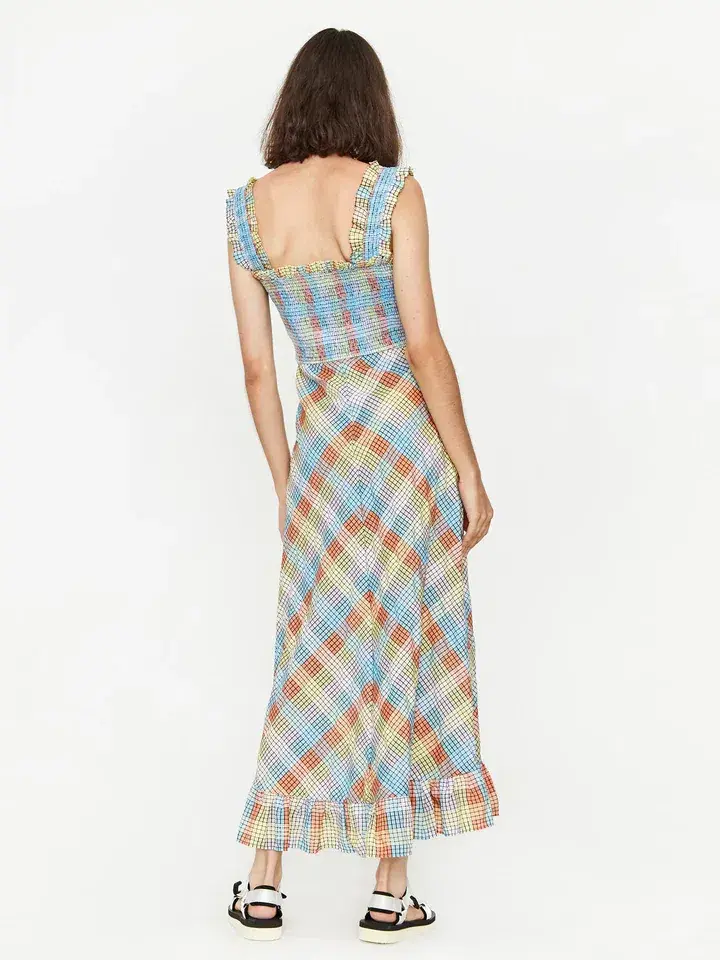 Ganni Seersucker Dress Print Size 14  - Image 2