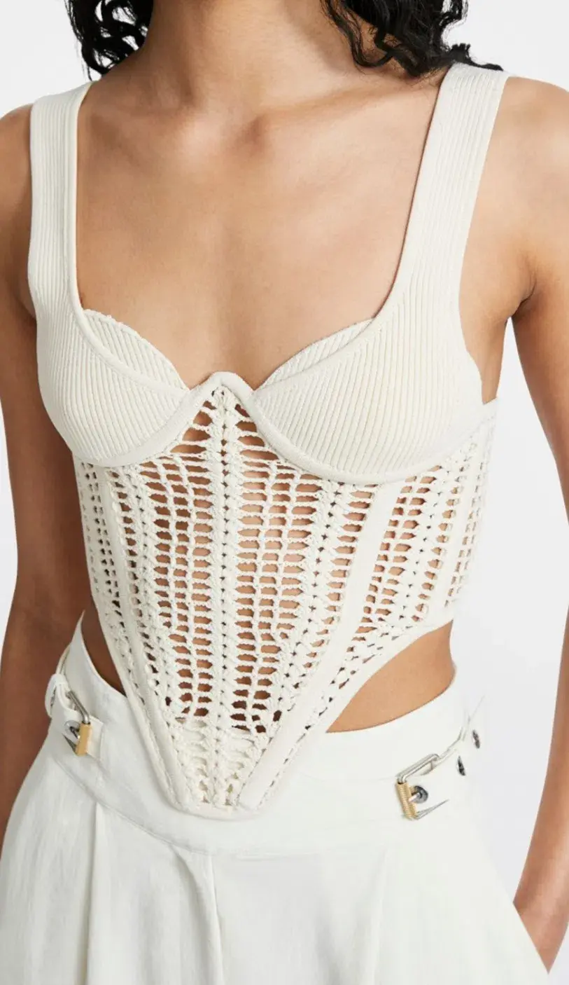 Dion Lee Crochet Corset in Bone Cream Size 6  - Image 2