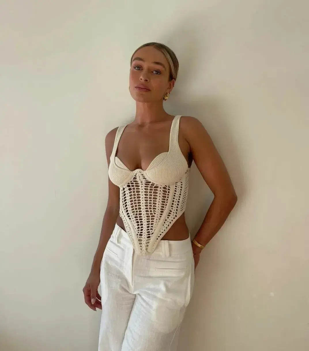 Dion Lee Crochet Corset in Bone Cream Size 6  - Image 1