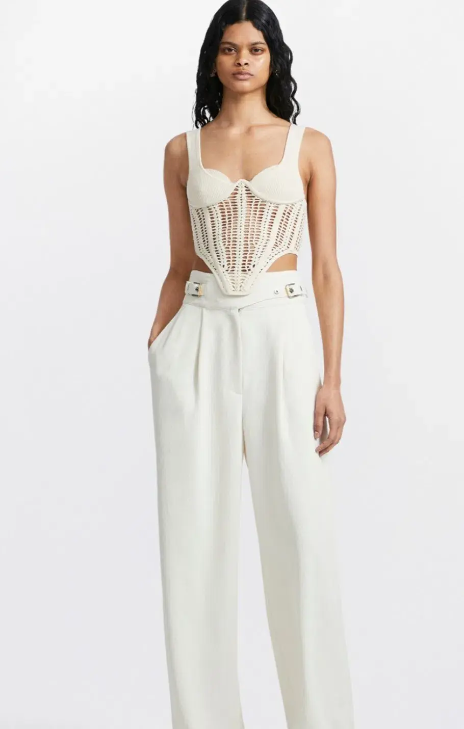Dion Lee Crochet Corset in Bone Cream Size 6  - Image 3
