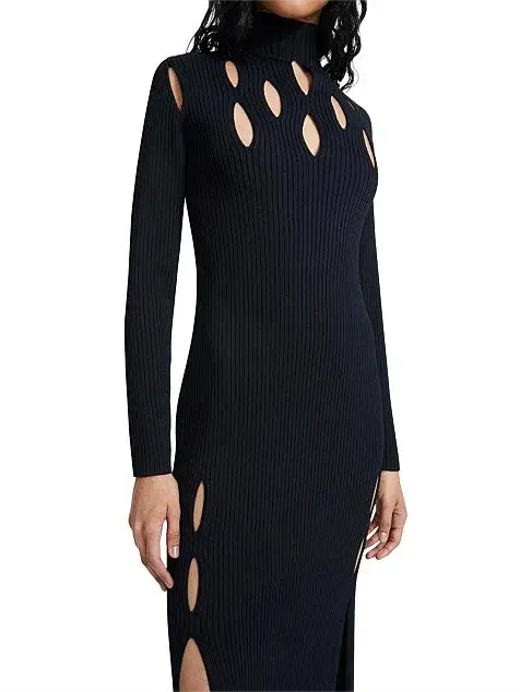 Dion Lee Slashed Rib Dress Black XS - Image 3