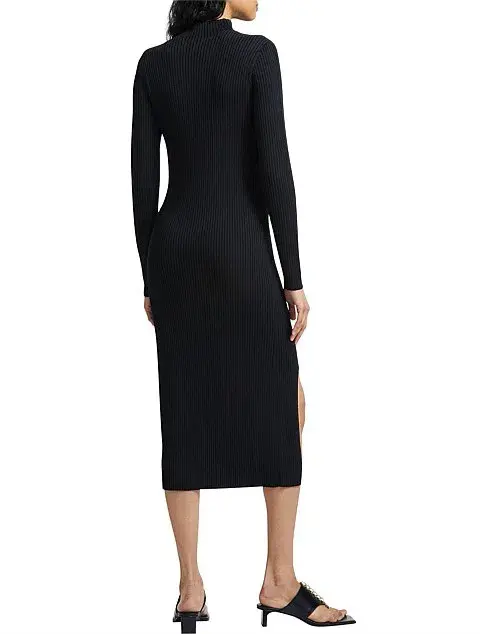 Dion Lee Slashed Rib Dress Black XS - Image 4