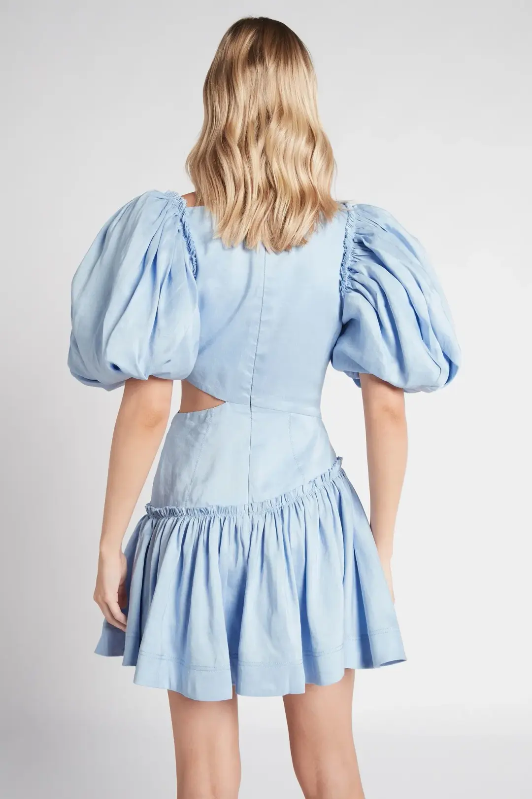 Aje Chateau Mini Dress Sky Blue Size 12 for rent on The Volte - main image