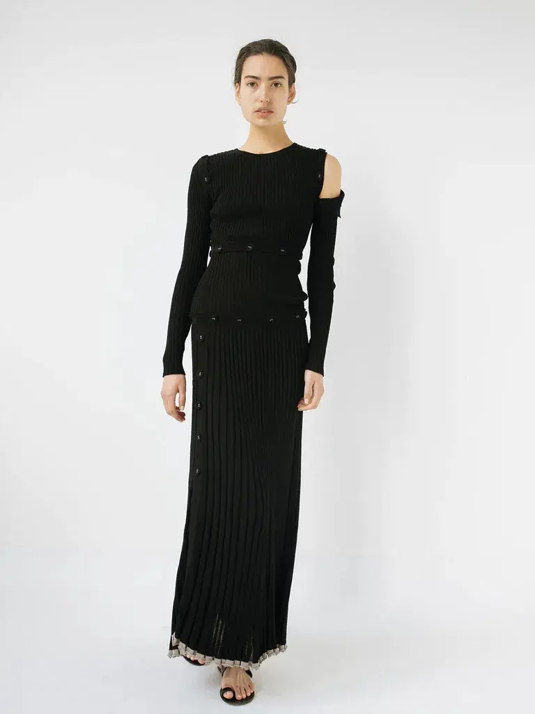 Christopher Esber Deconstructed Long Sleeve Dress Black Size 8  - Image 4