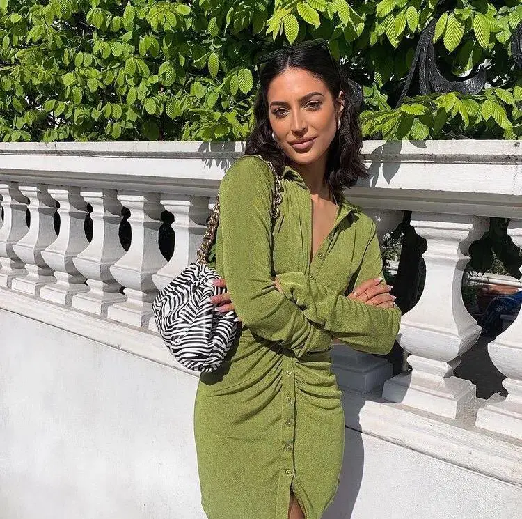 With Jéan Andy Dress Forest Green Size S for rent on The Volte - main image