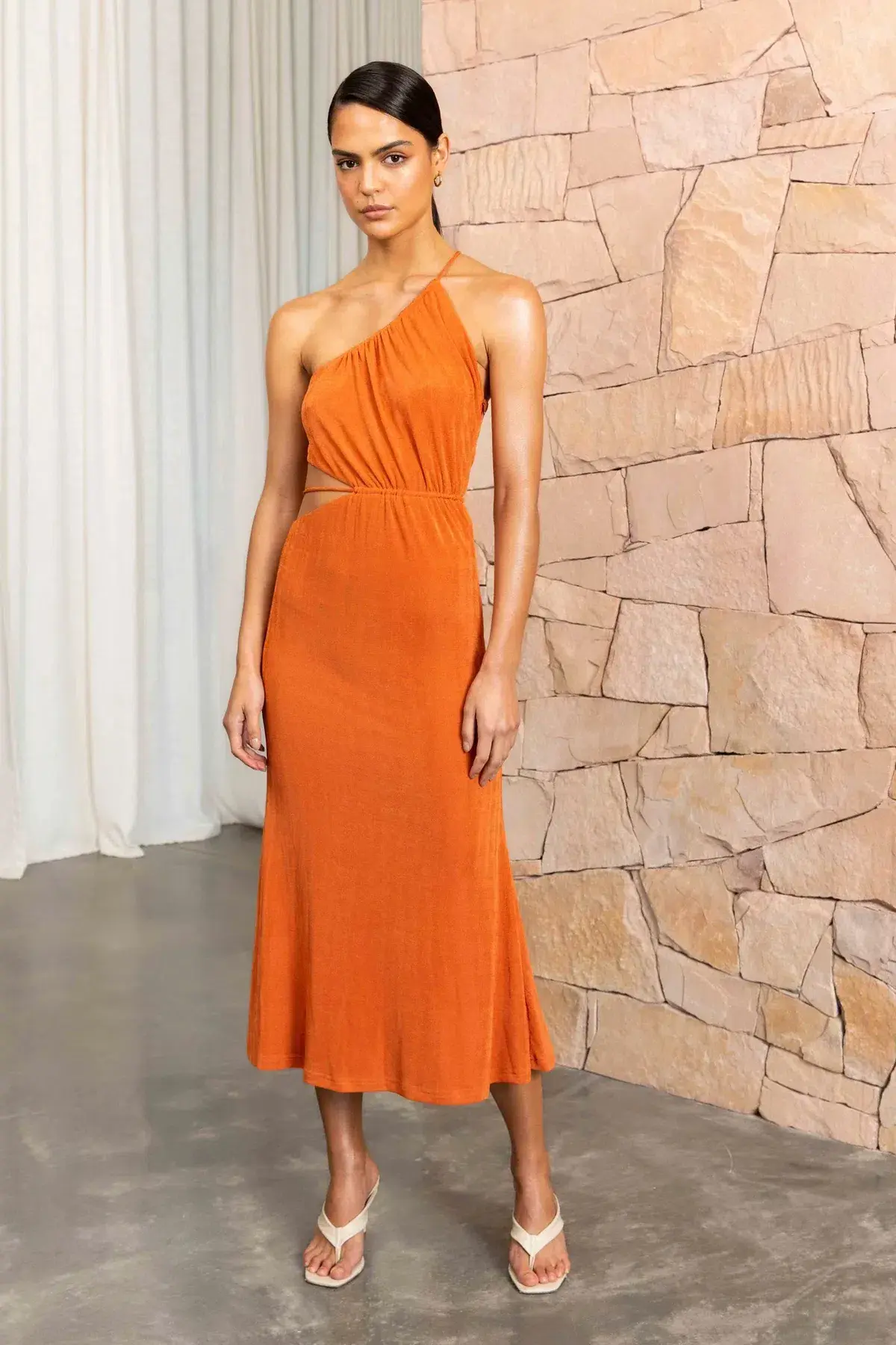 MISHA Adara Midi Dress Orange Size 14 - Image 1