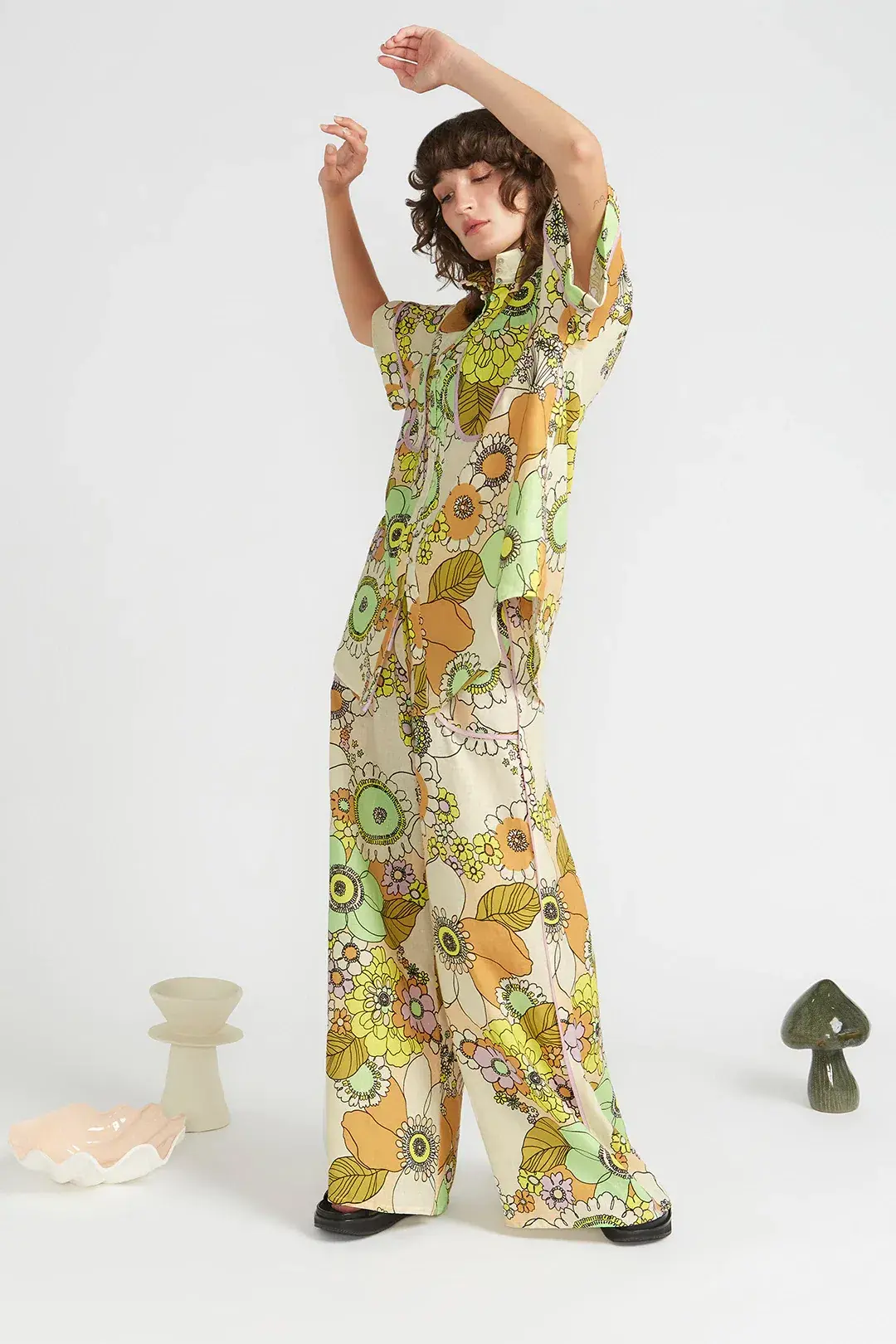 Alemais Farrah Oversized Shirt & Track Pant Set Size 12 - Image 2
