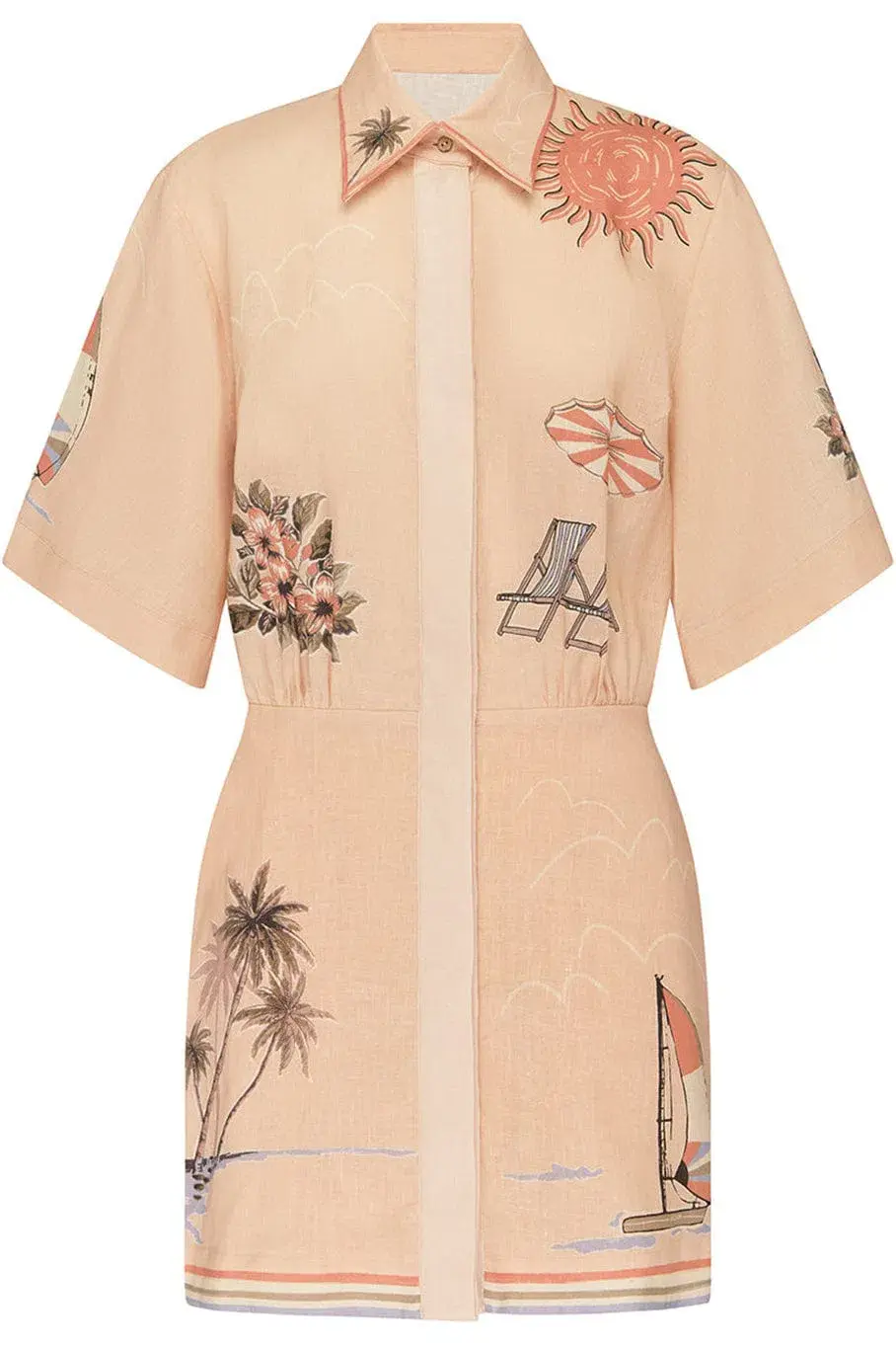 Alemais Marina Mini Shirtdress Print Size 14  - Image 5