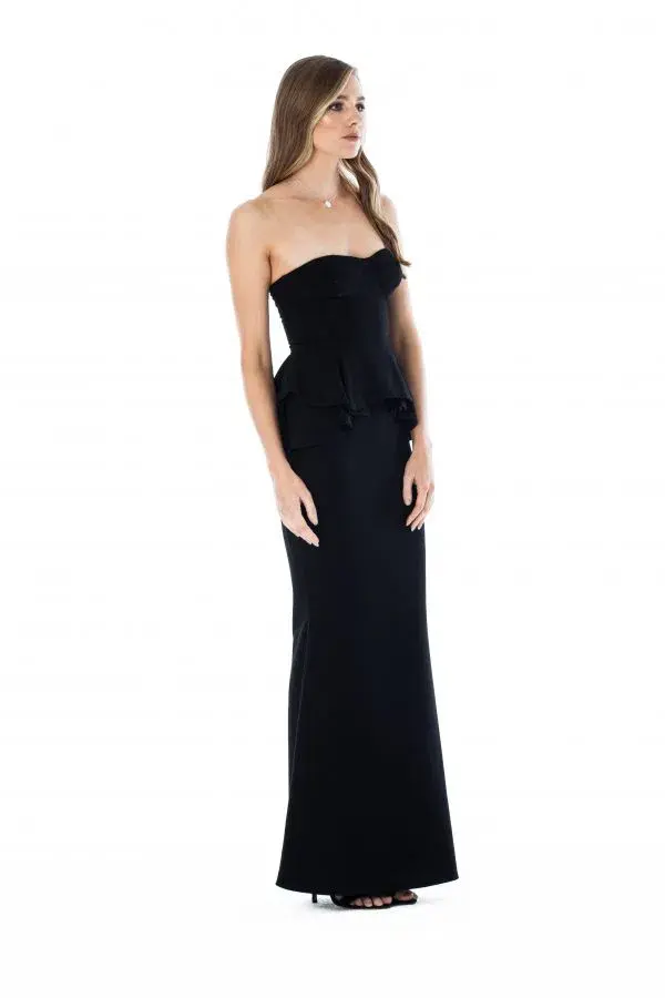 Sheike Peplum Gown Black Size 16 - Image 2