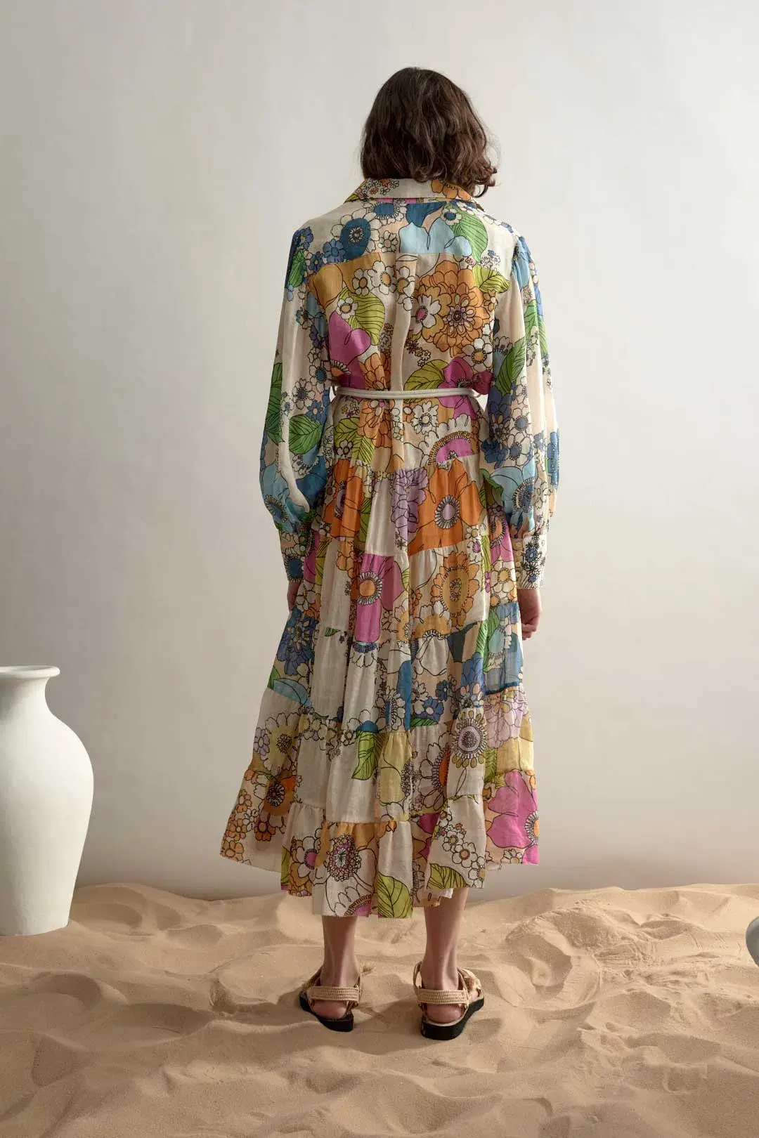 Alemais Farrah Tiered Shirt Dress Print Size 14  - Image 3