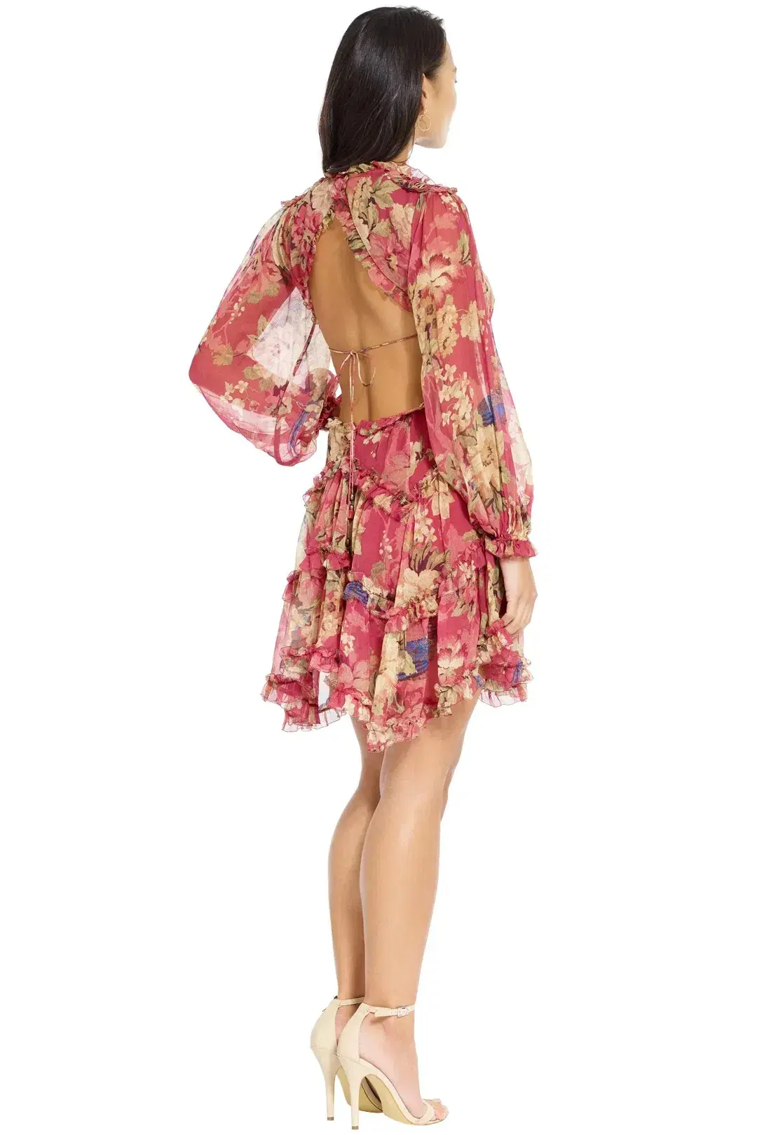 Zimmermann Melody Lace Up Mini Dress Print Size 8  - Image 3