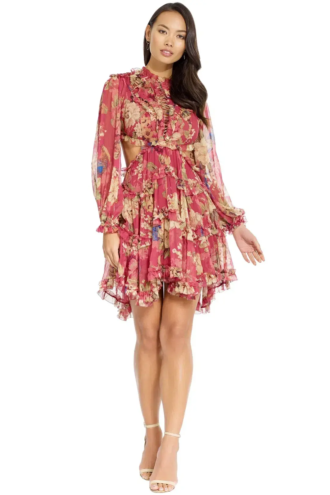 Zimmermann Melody Lace Up Mini Dress Print Size 8  - Image 1