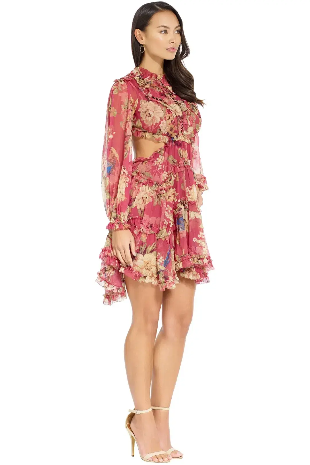 Zimmermann Melody Lace Up Mini Dress Print Size 8  - Image 2