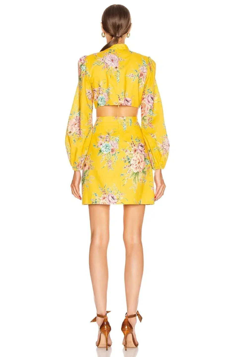 Zimmermann Zinnia Bow Cut Out Mini Dress Print Size 8 - Image 2