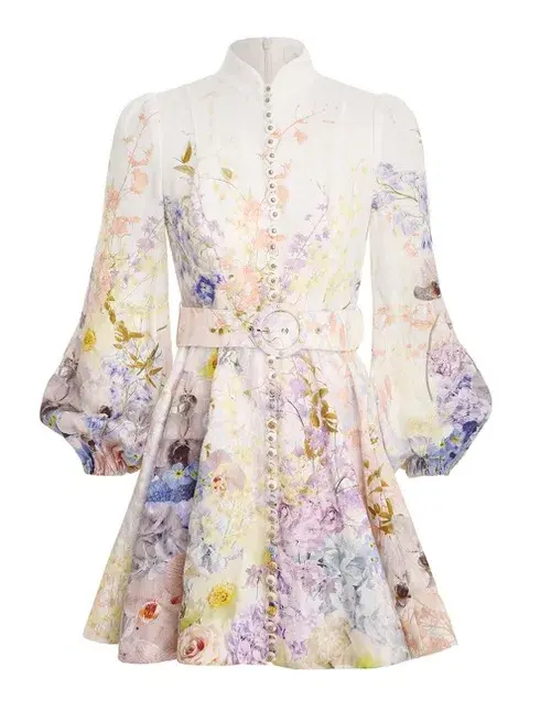 Zimmermann Rhythmic Buttoned Mini Dress Citrus Garden Size 1 / Au 10 - Image 5
