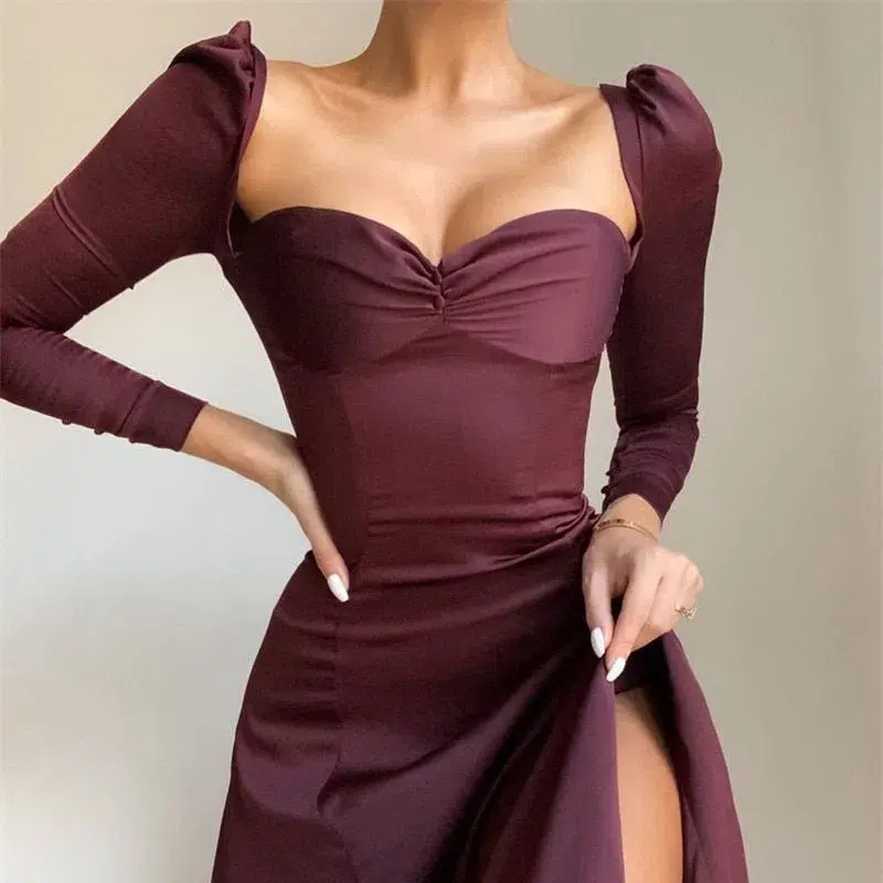 House of CB Arlinda Long Sleeve Midi Dress Brown Size 10 - Image 4