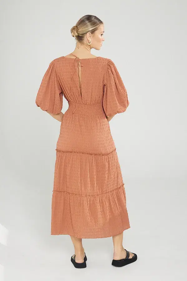 Sovere Reason Midi Dress in Cinnamon Brown Size 12 - Image 2