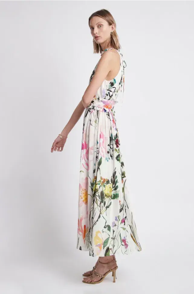 Aje Introspect High Neck Midi Dress Print Size 10 - Image 2