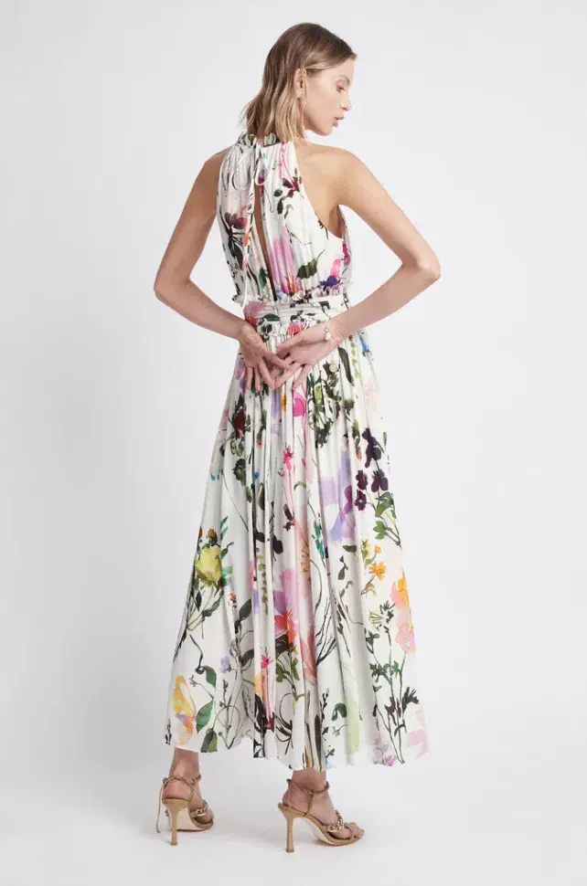 Aje Introspect High Neck Midi Dress Print Size 10 - Image 3
