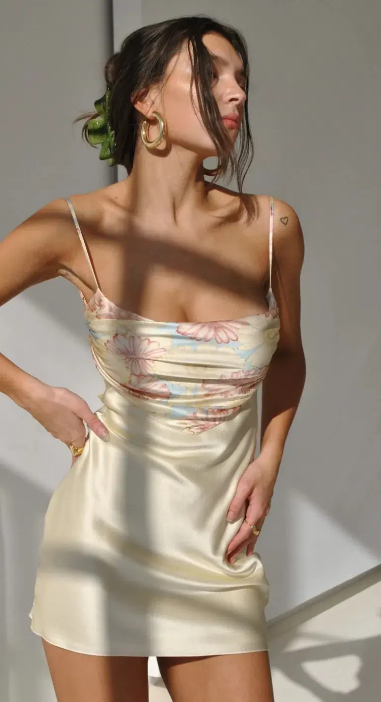 Mirror Palais Bandana Slip Dress Sunflower Micro Size 6 for rent on The Volte - main image