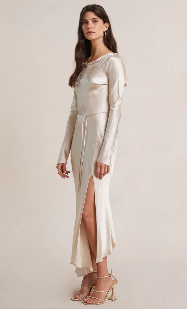 Bec & Bridge Moon Dance Long Sleeve Maxi Dress in Sand Size 6  - Image 2