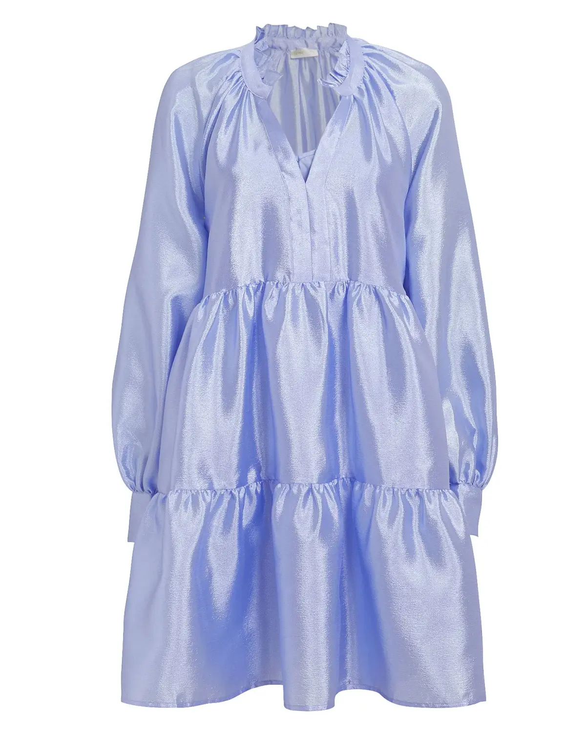Stine Goya Jasmine Tiered Long-sleeve Shift Dress In Light Blue Size 12  - Image 2